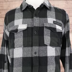 Grunt Style Shirt Mens 3XL Flannel Plaid Button Up Long Sleeve Workwear